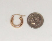 14k Rose Gold Thick Diamond Cut Hoop Earrings (3mm Thick), All Sizes - LooptyHoops