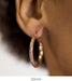 14k Rose Gold Thick Diamond Cut Hoop Earrings (3mm Thick), 30-35mm - LooptyHoops