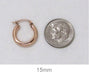 Small 14K Rose Gold Tube Hoop Earrings, .60 In (15mm) (2.5mm Tube) - LooptyHoops