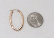 14K Rose Gold Oval Hoop Earrings w/ Square Tube, 1.2 In (31mm) (2mm Tube) - LooptyHoops