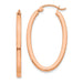 14K Rose Gold Oval Hoop Earrings w/ Square Tube, 1.2 In (31mm) (2mm Tube) - LooptyHoops