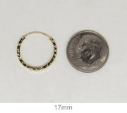 14K Yellow Gold Diamond Cut Square Tube Continuous Endless Hoop Earrings (1.35mm), All Sizes - LooptyHoops