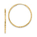 14K Yellow Gold Diamond Cut Square Tube Continuous Endless Hoop Earrings (1.35mm), All Sizes - LooptyHoops