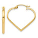 14k Yellow Gold Heart Shaped Hoop Earrings - LooptyHoops