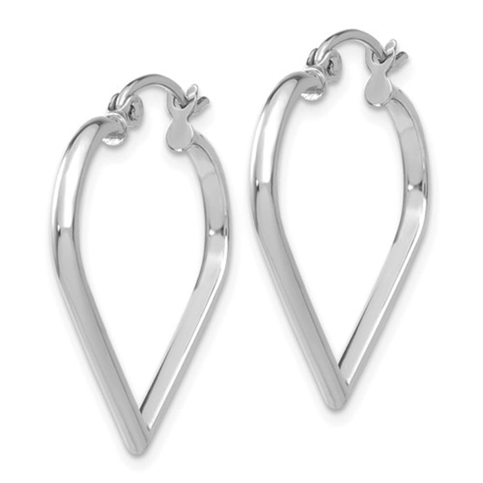 14k White Gold Heart of Gold Hoop Earrings - LooptyHoops