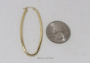 14K Yellow Gold Oval Hoop Earrings w/ Square Tube, All Sizes - LooptyHoops