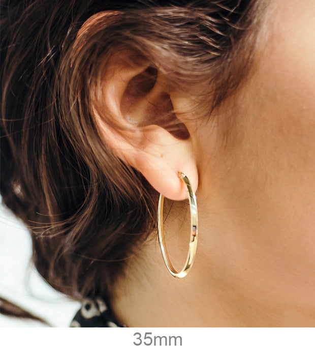 14k gold 2025 oval hoop earrings