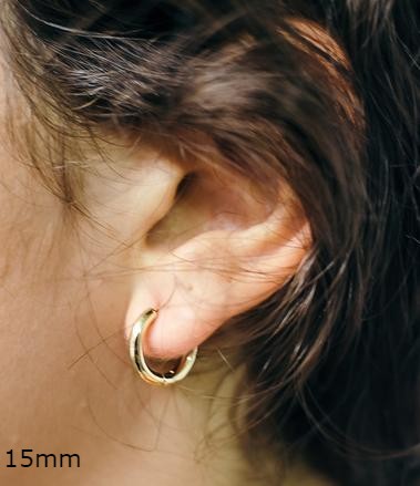 14K Yellow Gold Hinged Endless Huggie Hoop Earrings(2.5mm Tube)(2 sizes) - LooptyHoops