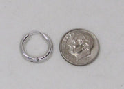 Small 14K White Gold Endless Hinged Huggie Hoop Earrings, .60 In (15mm) (2.5mm Tube) - LooptyHoops