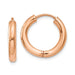 Small 14K Rose Gold Hinged Huggie Hoop Earrings, .60 In (15mm) (2.5mm Tube) - LooptyHoops