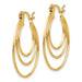 14k Yellow Gold Triple Hoop Earrings, 27mm - LooptyHoops