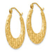 14K Yellow Gold Laser Cut Pattern Crescent Moon Hoop Earrings - LooptyHoops
