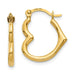 14K Gold Heart Shaped Hoop Earrings (2mm Thick), 16mm-20mm - LooptyHoops