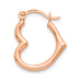 Single 14K Rose Gold Heart Shaped Hoop Earring (2mm Thick), 16mm - LooptyHoops