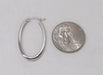 14K White Gold Oval Hoop Earrings w/ Square Tube, 1.2 In (31mm) (2mm Tube) - LooptyHoops