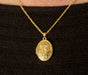 14K Yellow Gold Scrolled Floral Oval Locket Pendant, 23mm x 21mm - LooptyHoops