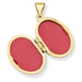 14K Yellow Gold Floral Oval Locket Pendant, 19mm x 17mm - LooptyHoops