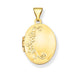 14K Yellow Gold Floral Oval Locket Pendant, 19mm x 17mm - LooptyHoops