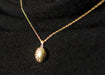 14K Yellow Gold Floral Oval Locket Pendant, 19mm x 17mm - LooptyHoops