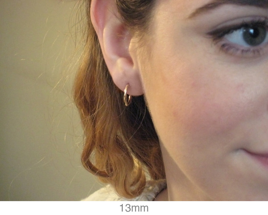 Small continuous hoop earrings online