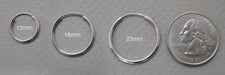 Single 14k White Gold Endless Hoop Earring (1.5mm) (16mm) - LooptyHoops
