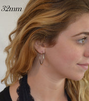 14k White Gold Endless Hoop Earrings (1.5mm), All Sizes - LooptyHoops