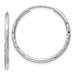 14k White Gold Endless Diamond Cut Hoop Earrings (1.5mm), All Sizes - LooptyHoops