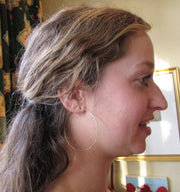 14k Yellow Gold Endless Hoop Earrings (1.25mm), All Sizes - LooptyHoops