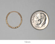 14K Yellow Gold Continuous Endless Diamond Cut Hoop Earrings, (1.25mm Tube) All Sizes - LooptyHoops