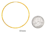 14K Yellow Gold Continuous Endless Diamond Cut Hoop Earrings, (1.25mm Tube) All Sizes - LooptyHoops