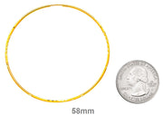 14K Yellow Gold Continuous Endless Diamond Cut Hoop Earrings, (1.25mm Tube) All Sizes - LooptyHoops