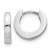 14k White Gold Tiny Hinged Huggie Hoop Earrings (2mm) 0.4 inch (9mm) - LooptyHoops