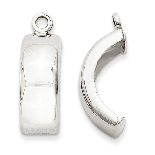 14k White Gold Charming Hoop Earring Jackets - LooptyHoops