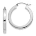 14k White Gold Square Tube Hoop Earrings (3mm), All Sizes - LooptyHoops