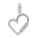 14K White Gold Diamond Heart Pendants .05 ctw - LooptyHoops