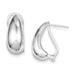 Sterling Silver Pear Shaped Dome Omega Back Hoop Earrings - LooptyHoops