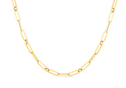 14k Yellow Gold 3mm x 8mm Paperclip Open Link Necklace, 18 inches - LooptyHoops