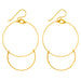 Handmade Yellow Gold-Filled Dangling Hoop-and-a-Half Hoop Earrings w/Hook Clasp, 47mm - LooptyHoops