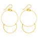 Handmade Yellow Gold-Filled Dangling Hoop-and-a-Half Hoop Earrings w/Hook Clasp, 47mm - LooptyHoops