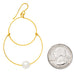 Handmade Yellow Gold-Filled Faux Pearl Dangling Hoop-and-a-Half Hoop Earrings w/Hook Clasp, 46mm - LooptyHoops