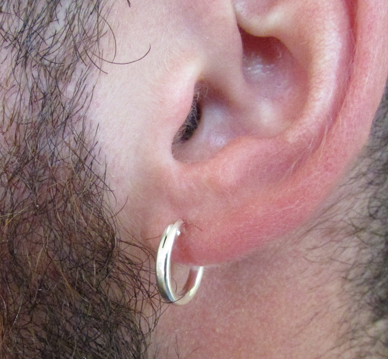 Sterling Silver Hoop Earrings with Click-Down Clasp (2mm), All Sizes - LooptyHoops