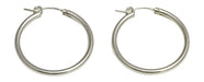 Sterling Silver Hoop Earrings with Click-Down Clasp (2mm), All Sizes - LooptyHoops