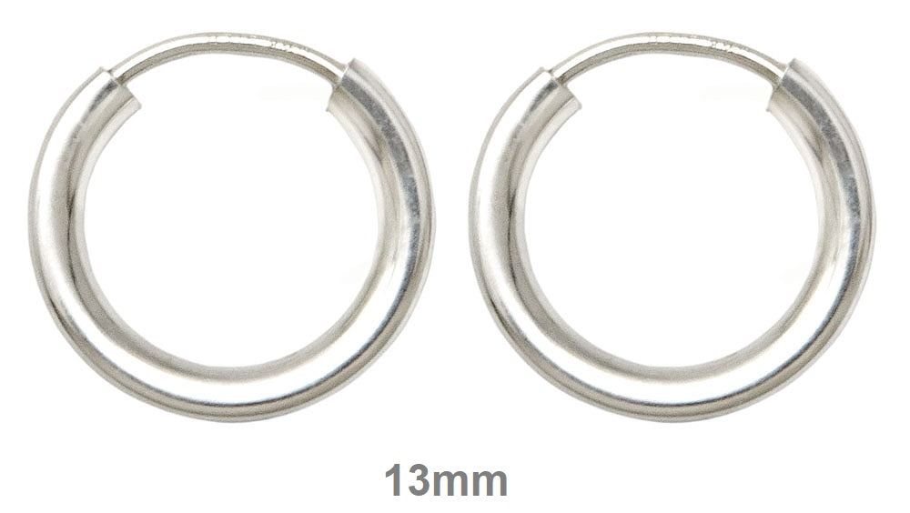 Sterling Silver Endless Hoop Earrings (2mm) All Sizes - LooptyHoops