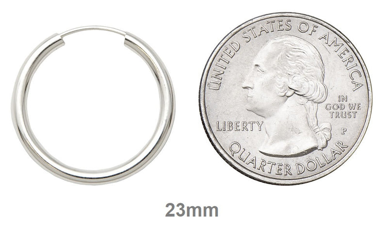 Sterling Silver Endless Hoop Earrings (2mm) All Sizes - LooptyHoops
