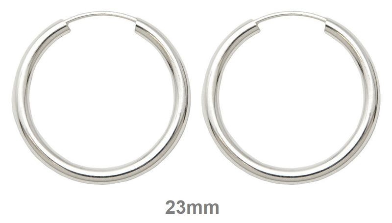 Sterling Silver Endless Hoop Earrings (2mm) All Sizes - LooptyHoops