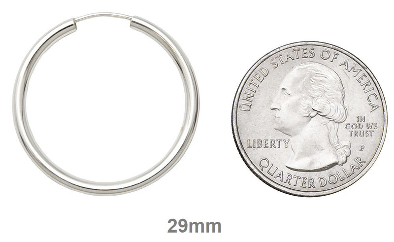 Sterling Silver Endless Hoop Earrings (2mm) All Sizes - LooptyHoops