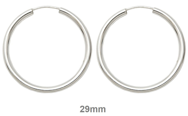 Sterling Silver Endless Hoop Earrings (2mm) All Sizes - LooptyHoops