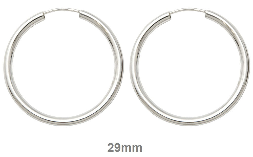 Sterling Silver Endless Hoop Earrings (2mm) All Sizes - LooptyHoops