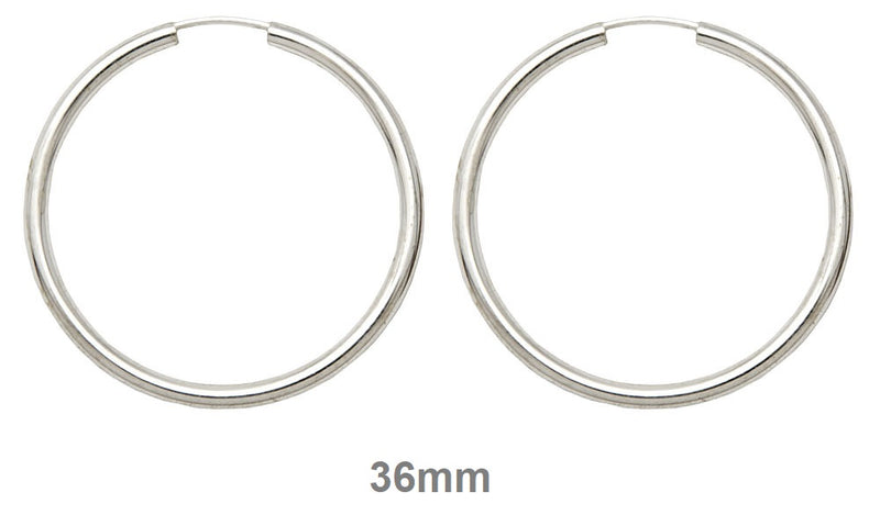 Sterling Silver Endless Hoop Earrings (2mm) All Sizes - LooptyHoops