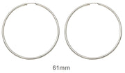 Sterling Silver Endless Hoop Earrings (2mm) All Sizes - LooptyHoops
